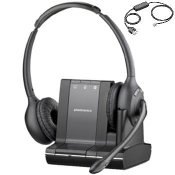 Plantronics Savi W720 Binaural Over-the-head Wireless Headset and *Electronic Hook Switch