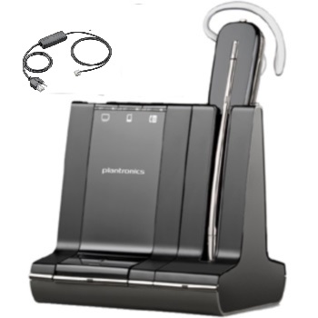 Plantronics Savi W740 Convertible Wireless Headset and *Electronic Hook Switch